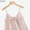 ZANZEA Women Bows V-Neck Casual Sleeveless Straps Camisoles Tank Tops