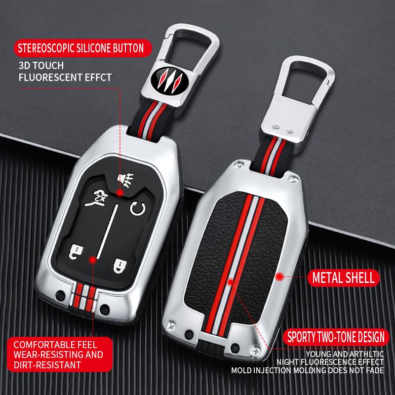 3/4/5/6 Button Car Key Case Cover Shell Fob for GMC Terrain 2019 for Chevrolet Suburban 2019 Car Keychain Interior Accessories