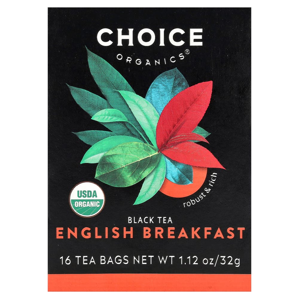 Choice Organic Teas English Breakfast Black Tea, 16 Tea Bags, 32g (1.12oz)