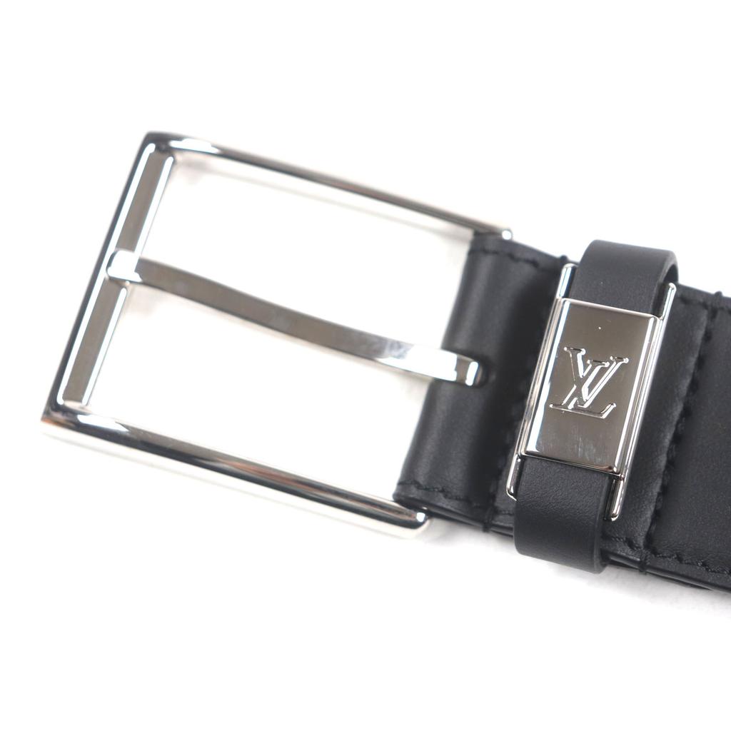 Pristine LOUIS VUITTON belt Belt: LV City Pin 35mm black leather mens M0542 Used