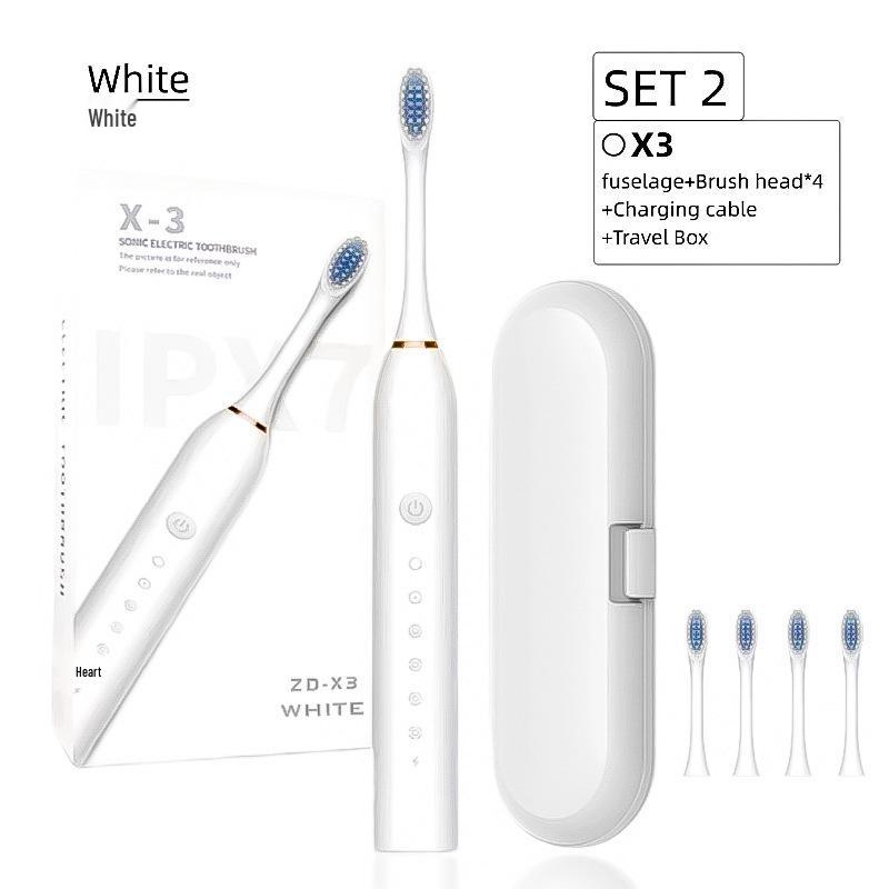 Universal Electric Toothbrush Set: Soft Bristle, Portable, for Adults & Children
