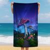 Vintage Botanische Paddenstoel Strandlaken Kleurrijke Plant Sneldrogend Polyester Badlaken voor Zomervakantie Surfen Zandvrij Mat