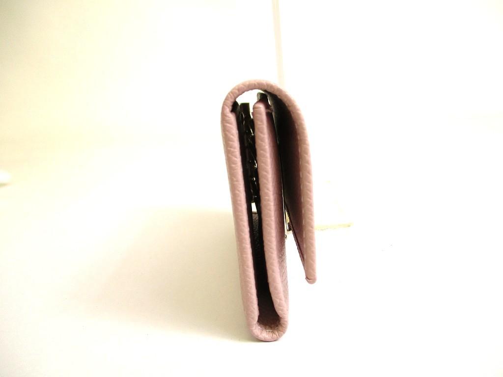 Authentic BVLGARI Light Pink Leather Logo Clip 6 Pics Key Chain #b031  Open Box