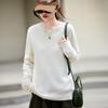 2025 Autumn/Winter Cashmere Wool Blend Round Neck Knitwear Long Sleeve Base Layer Top