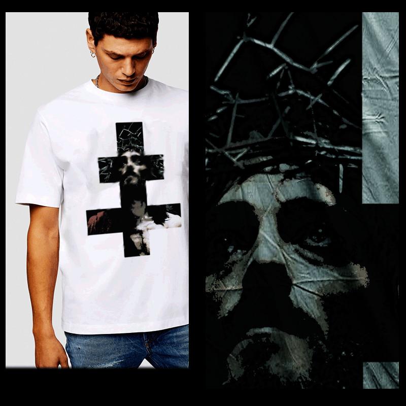 

Gothic Christ T-Shirt Russian Orthodox Cross Crown of torns impaled on head tee 2XL