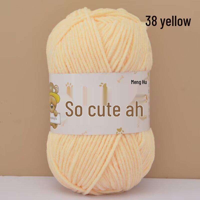 Chenille Crochet Yarn - Medium Thick Hand-Knitted for DIY Crafts & Dolls