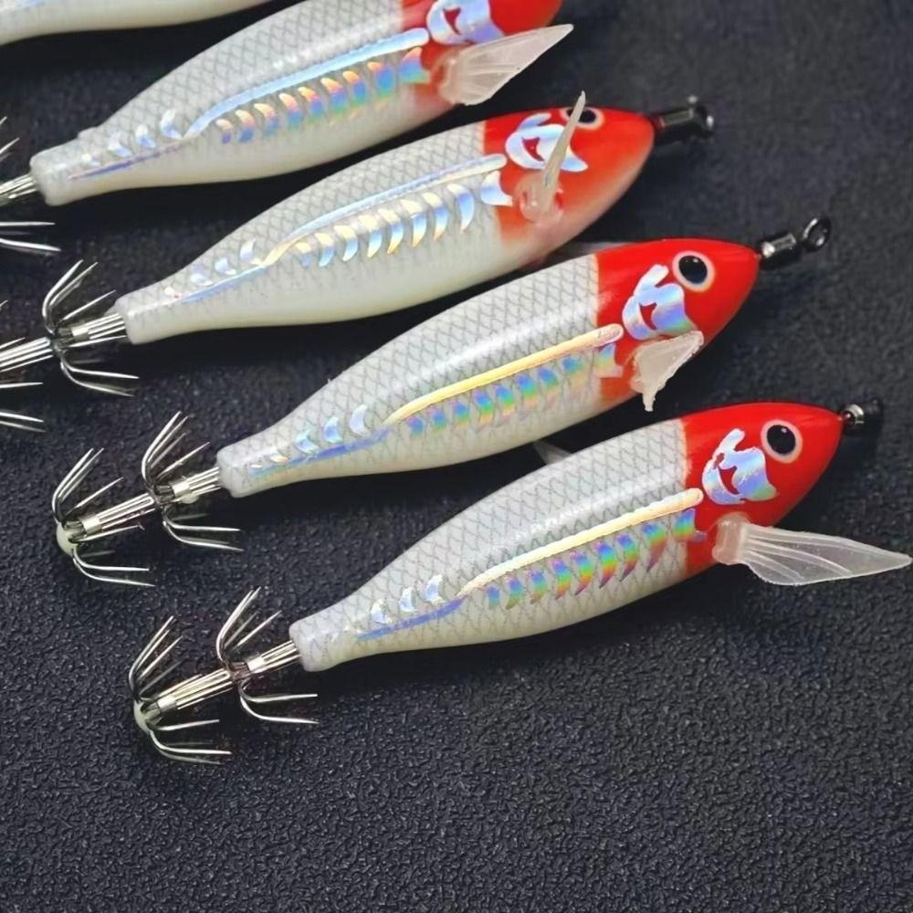 2pcs 2pcs Pack Shrimp Fishing Lures 8cm Length Prawn Lure Durable Squid Jig Hook For Fishermen