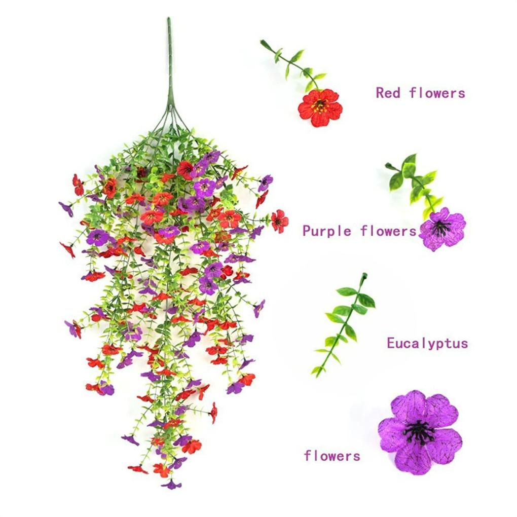 Artificial Flowers Rattan Morning Glories Vines Outdoor Wedding Wreath Bridal Arch Home Room Yard Festival Decor Garden Party