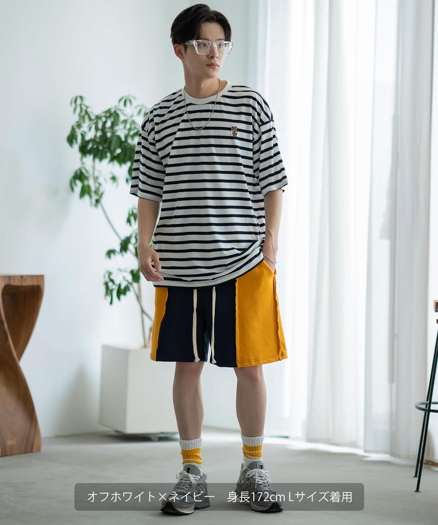 [IMPROVES] [SIDEWAYSTANCE] Embroidered Downer Bear Border Short Sleeve T-Shirt