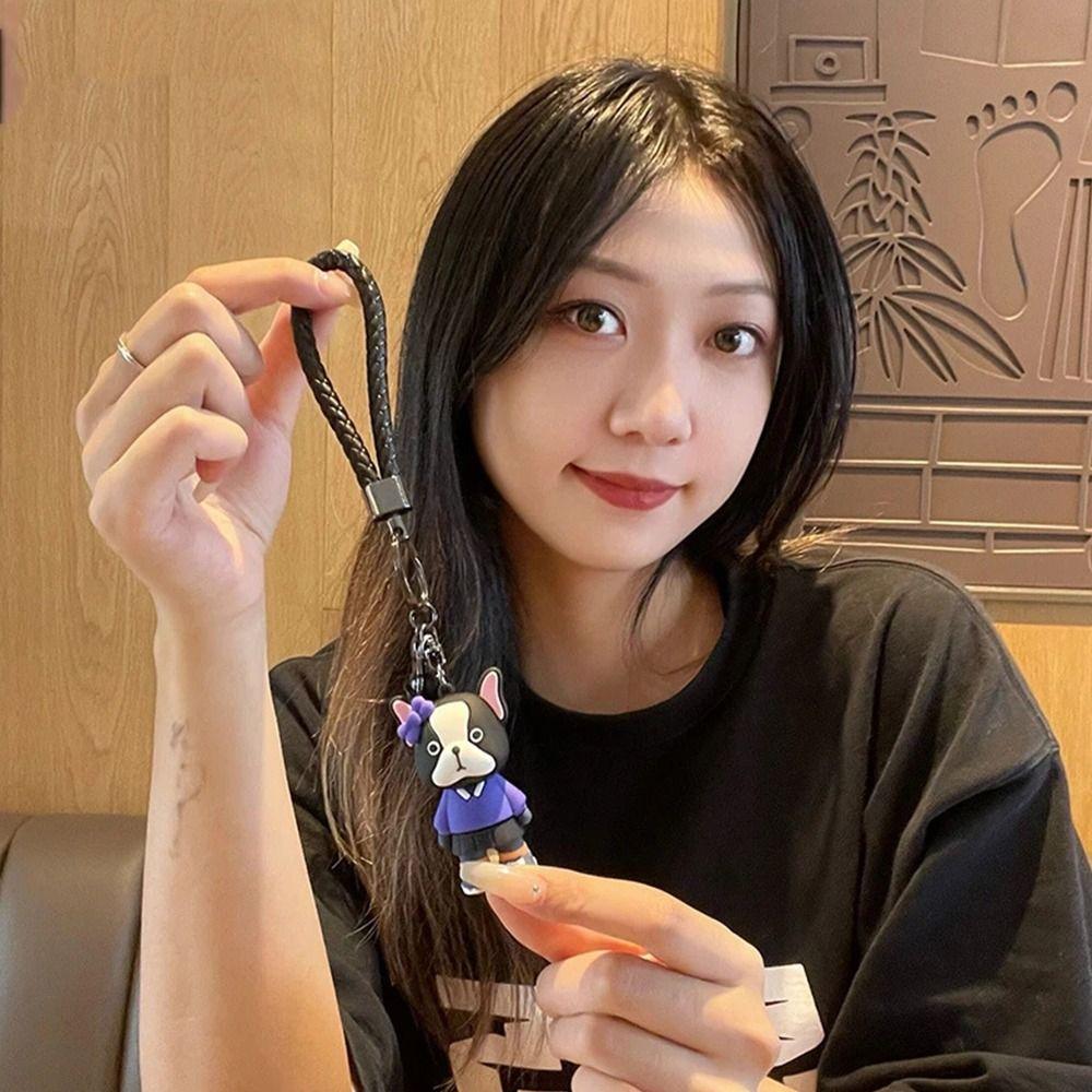 

Design Gift Cartoon French Dog Key Holder Bulldog Key Chain Women Key Chain Korean Style Pendant