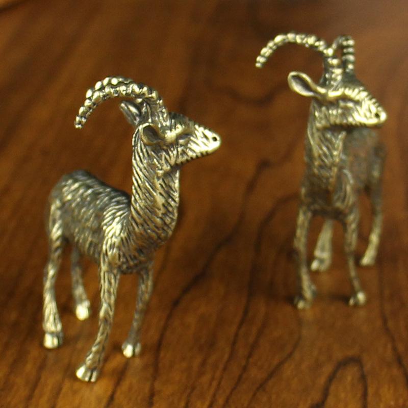 Goat Brass Ornament Home Living Room Desktop Small Ornament Metal Crafts Pure Copper Zodiac Sheep