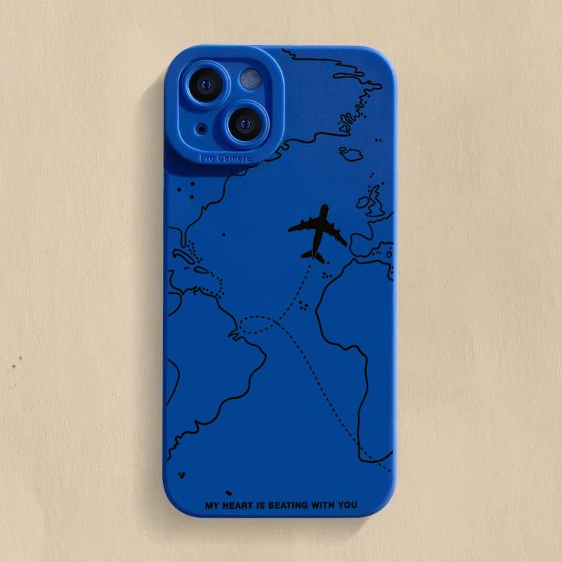 Coque de téléphone Desian inspirée du voyage en avion pour iPhone 15 14 11 12 13 16 Pro Max Mini 7 8 Plus X XR XS Max 16E SE