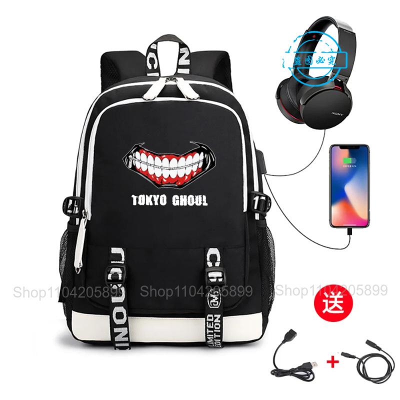 Tokyo Ghoul Backpack Anime Mochila Large Capacity Schoolbags Kaneki Ken Cartoon Travel Bag Laptop Boys Gift Rucksack