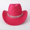 Funkelnder Filz-Fedora-Hut mit Strasssteinen Zylinder Klassischer Western-Cowboyhut Für Outdoor-Reiten