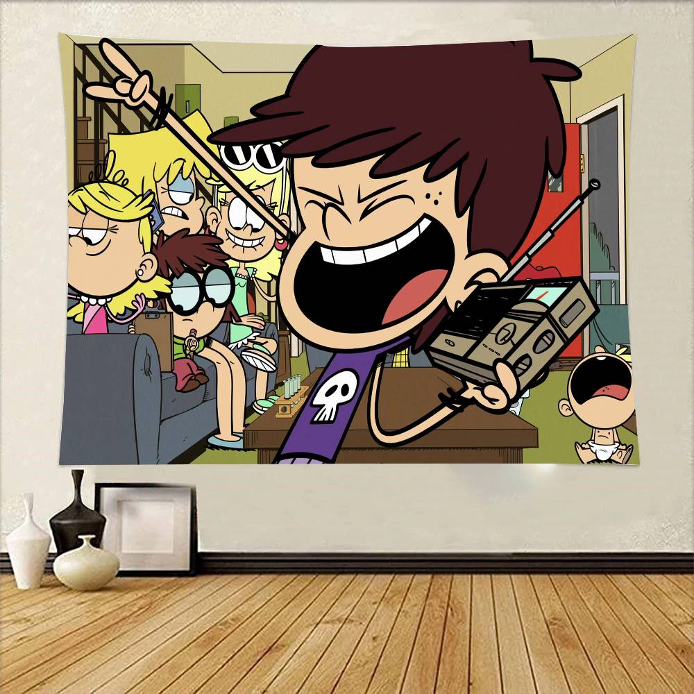 The LLoud Cartoon House Tapestry Wall Hanging Printed Polyester Tapestry INS Decoration Wall Decor