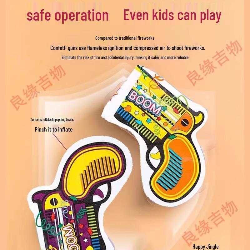 10-Piece Baby Birthday Confetti Gun: Automatic Ribbon-Spraying Handheld Cannon