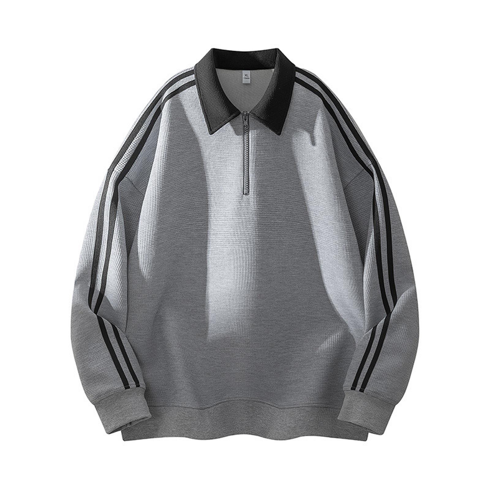 

Дизайн с полосатой вставкой, Лацкан, Свитер, Свободная повседневная куртка, Ретро модная толстовка L