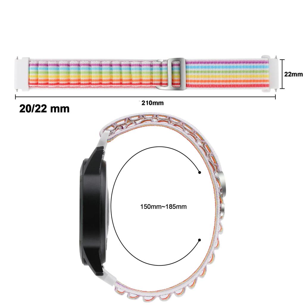 Nylonband för Samsung Galaxy Watch7 6 5 4 40mm 44mm Classic/Active/Gear S3 Frontier 18 20 22mm Sport Loop-rem Amazfit GTS 3 4