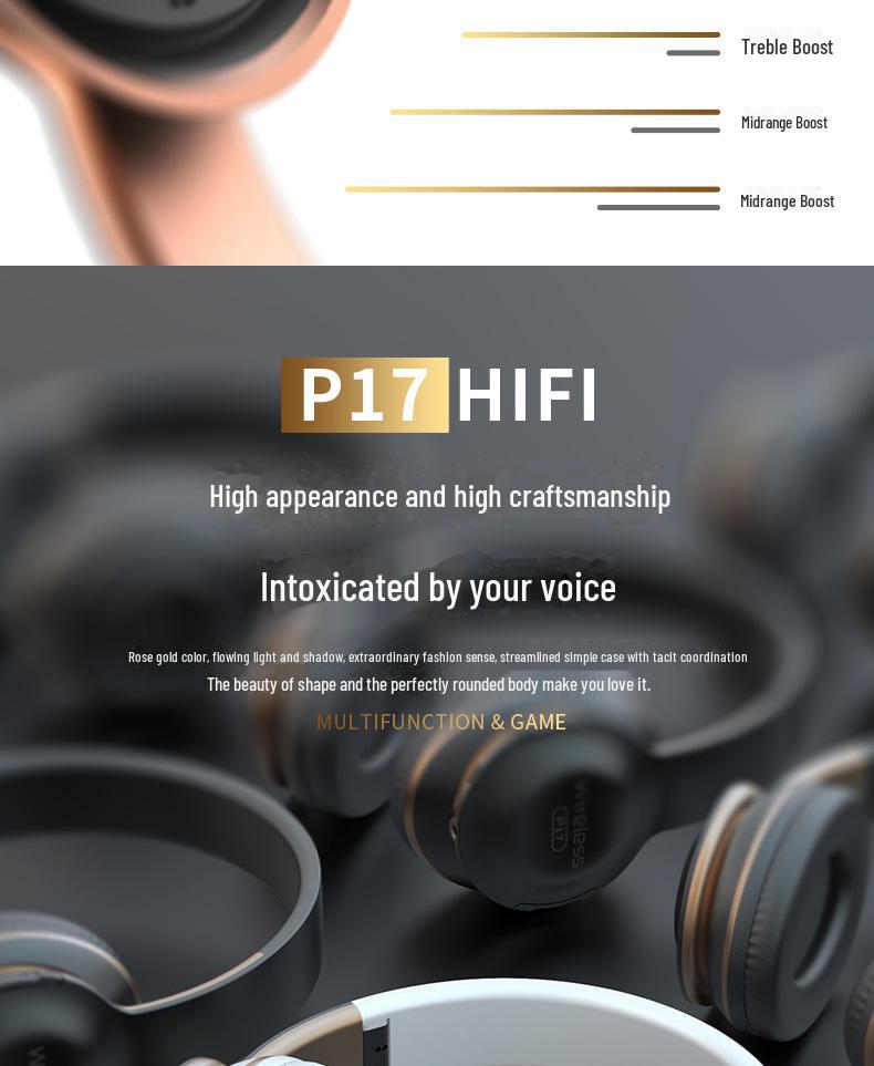P17 Cross-Border Bluetooth Headset with Heavy Bass