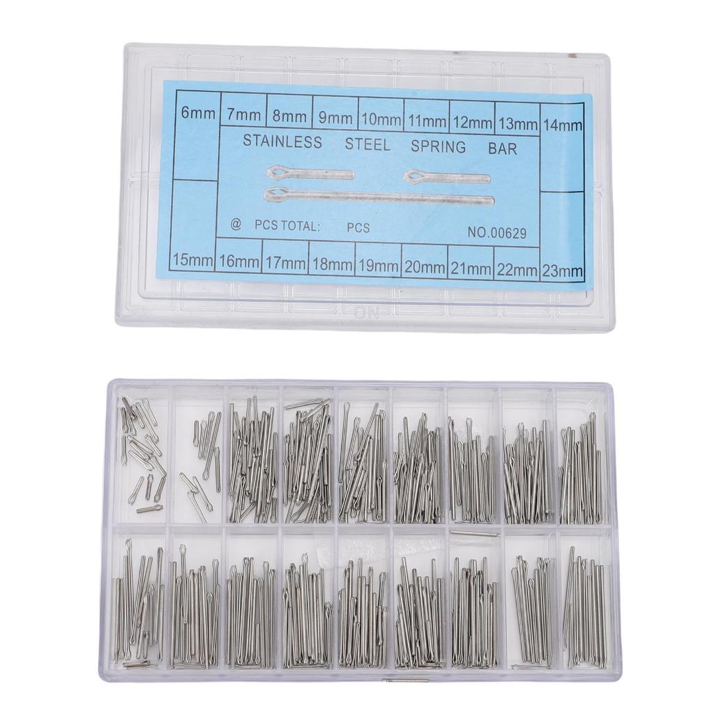270 Pcs Watch Link Pins 6 to 23mm 18 Sizes Stainless Steel Watch Bracelet Link Pin for Watchmaker Repair Shop