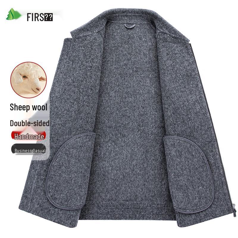Shanshan Men's Sheep Wool Double-Faced Lapel Jacket