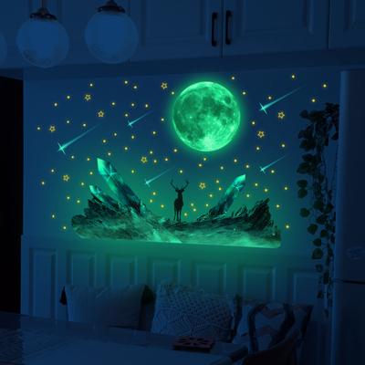 Pvc Moon Meteor Lupotanous Star Αυτοκόλλητα Αυτοκόλλητα Τοίχου Υπνοδωμάτιο Σαλόνι Lupotanous Αυτοκόλλητο