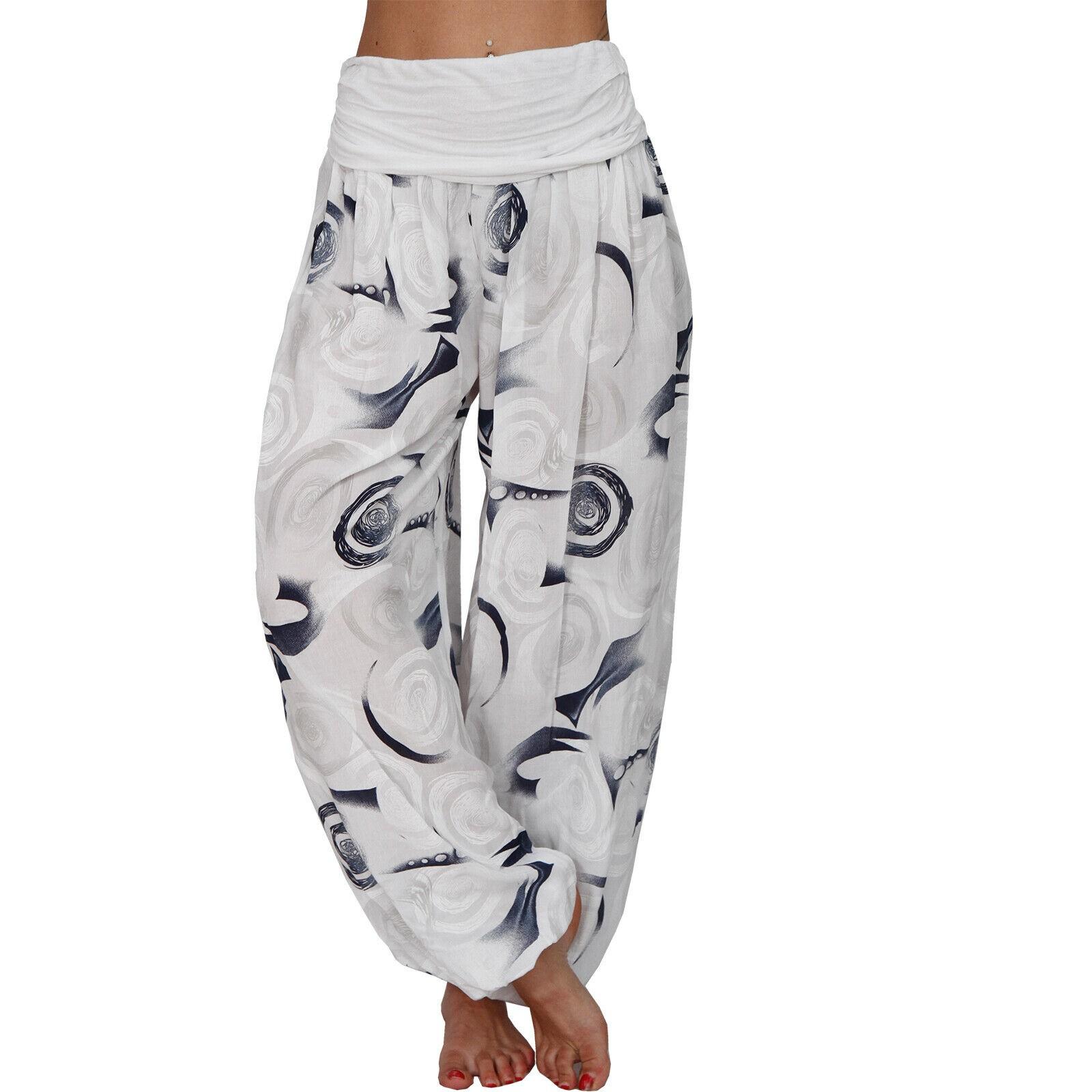 

Женские повседневные длинные брюки с эластичной резинкой на талии и принтом больших размеров, прямые свободные длинные брюки Haren XXXXXL