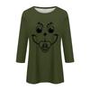 3/4 Sleeve Tops For Women T-Shirt Casual Christmas Print Tops T Shirt Round Neck Pullover Blouse