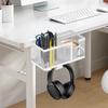 Metal Clip Under Desk Headphone Hanger Anti-Spill Earphone Storage Rack  Desktop Organizer