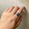 Retro Indian Feather Wide Ring For Men Silver Color Punk Gothic Open Ring Unisex Accessories Handmade Designer  Love Gift