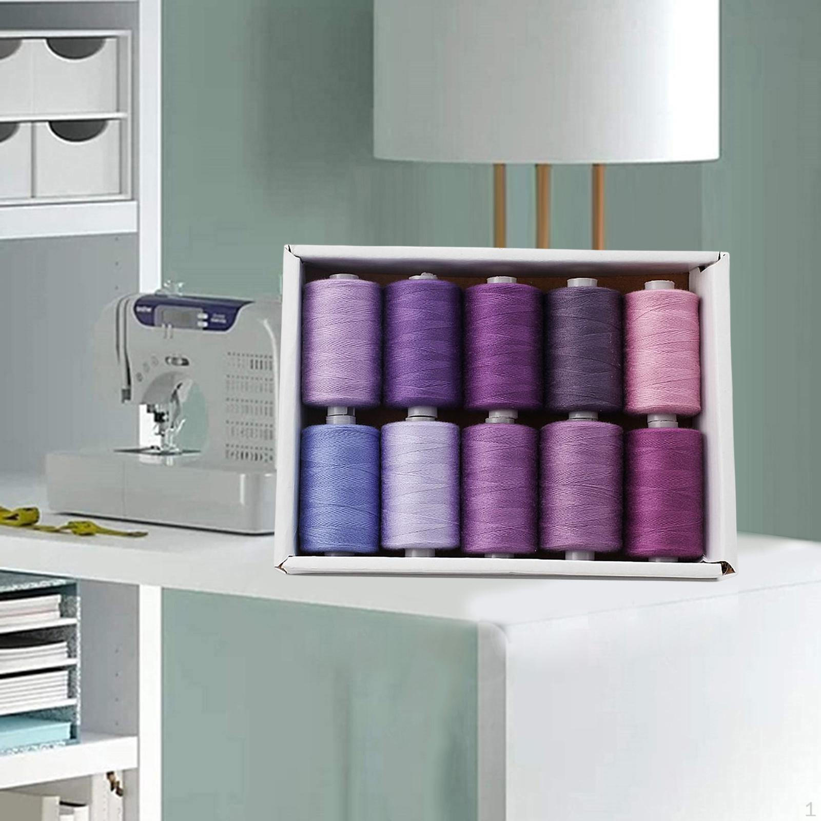 

12 Spools of 1000 Yards Each Spool Thread for Sewing All Purpose Polyester Purple
