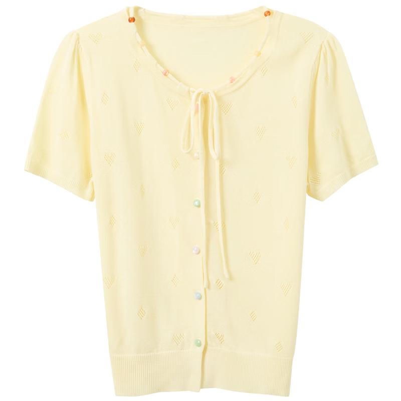 Sancai Women s Lyocell Heart Knit Cardigan S