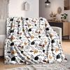 1pc Cat Pattern Lightweight Flannel Blanket, Comfortable and Warm Blanket, for Office and Camping Sofa Bed, Livingroom111
