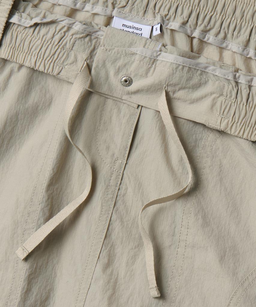 Musinsa Standard Woman Women'S Nylon Ripstop Utility Banding Long Skirt [Light Beige]