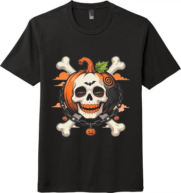 

Halloween Skull Pumpkin T-Shirt | A Must-Have for a Spooky Holiday L