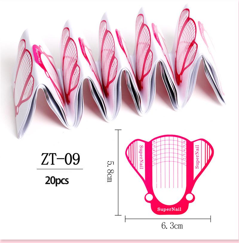 Nail Extension Paper Forms - Square Butterfly UV Gel & Acrylic, 20 To 100 Pcs
