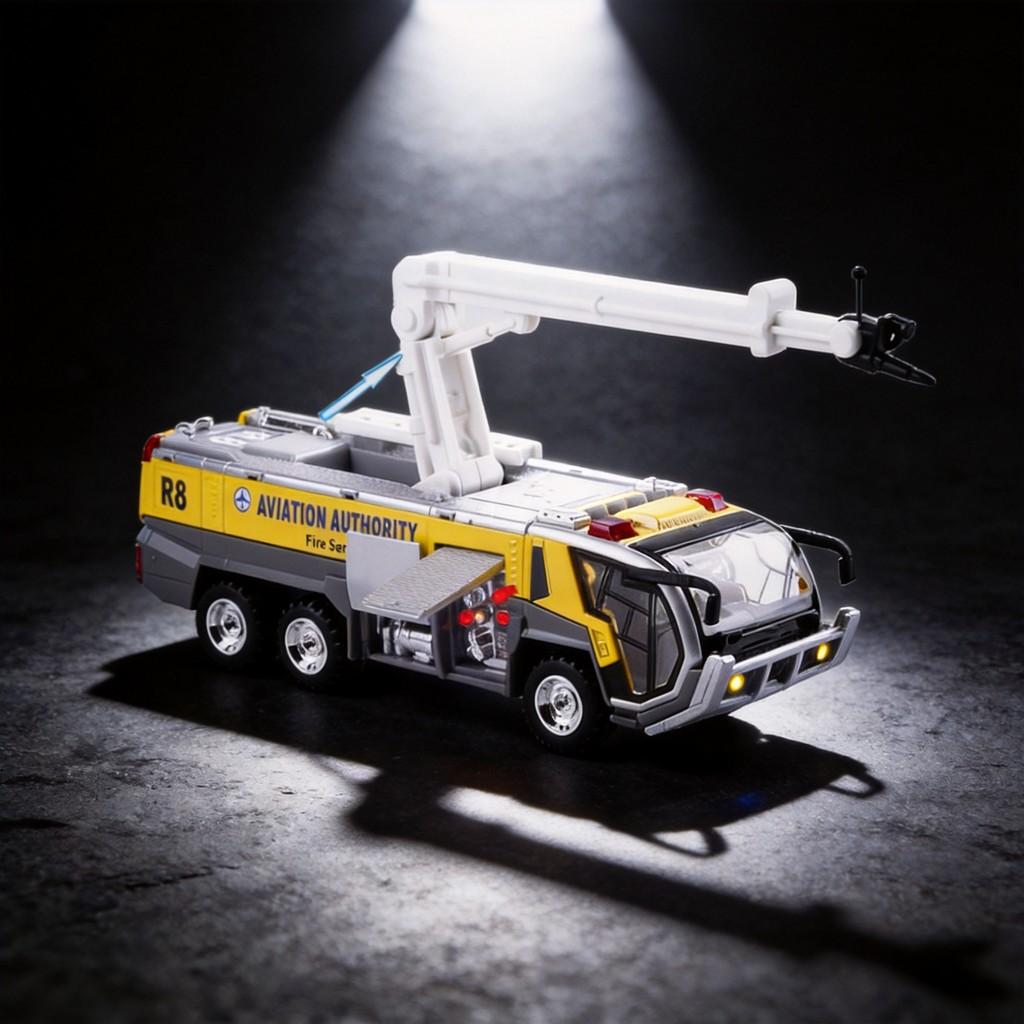 Modèle de camion de pompiers en alliage pour enfants avec lumières clignotantes et contrôle par force