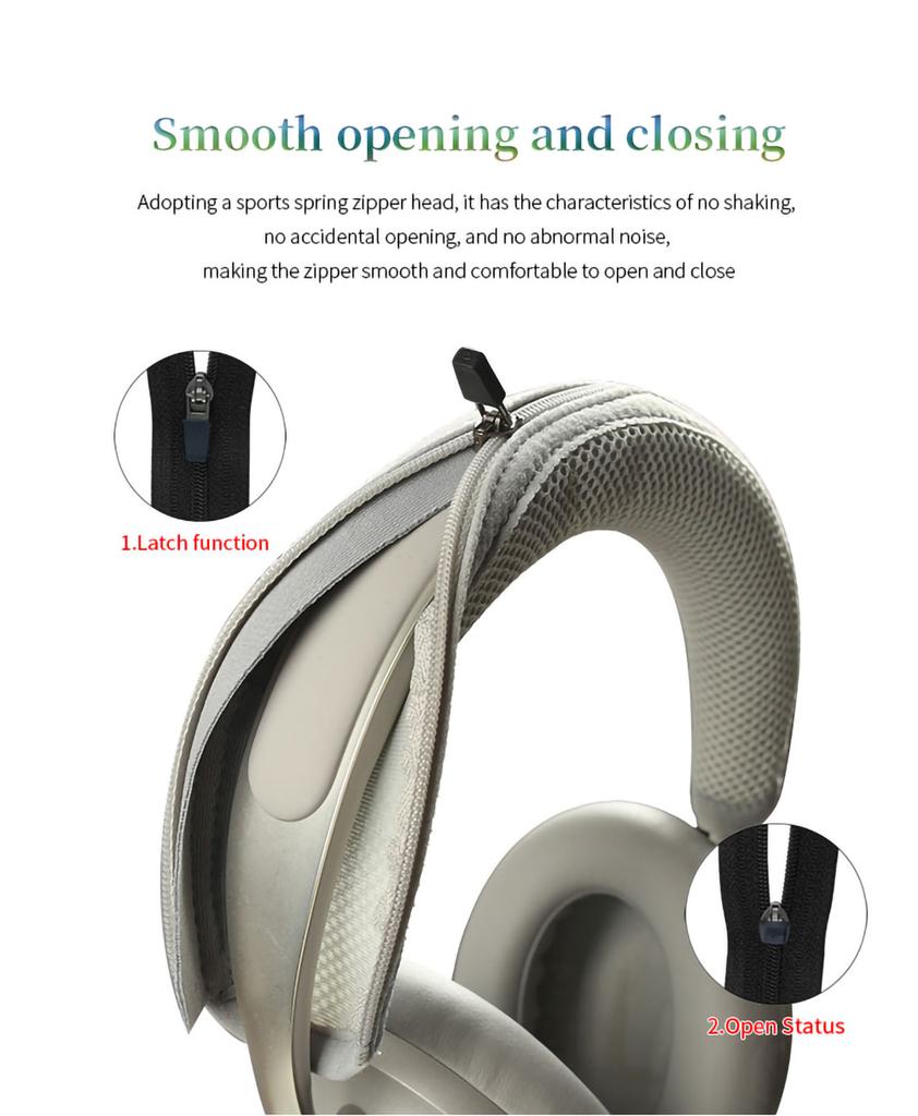YAYINCC Quality Headphone Head Beam Cover for Bose 700 earphone Zipper knitted fabric headband protective cover
