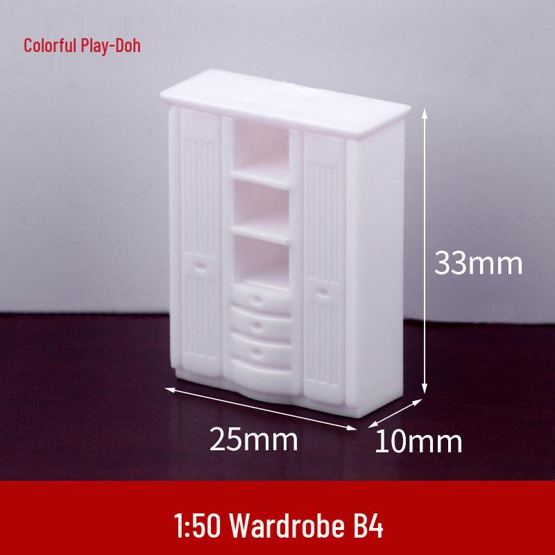 1:50 Scale White ABS Furniture Set for Architectural Model Interior Layout