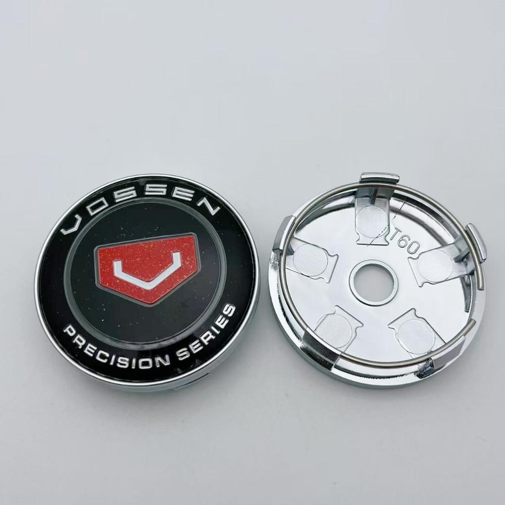4pcs 60MM ( 56MM I.D ) Vossen Logo Emblem Car Wheel Center Caps Auto Rim Centre Cover Wheel Hubcaps Car Accessories Black/Silver