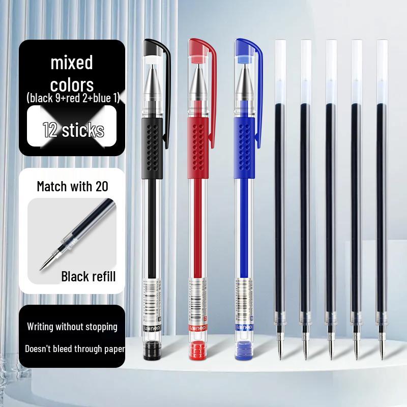 Deli Neutral Large Capacity 0.5mm Black & Red Ballpoint Pen for Students