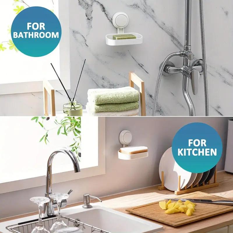 Suction Cup Soap Box Punch-free Vacuum Suction Cup Drain Bathroom Toilet Wall-mounted Suction Cup Rack Hanging