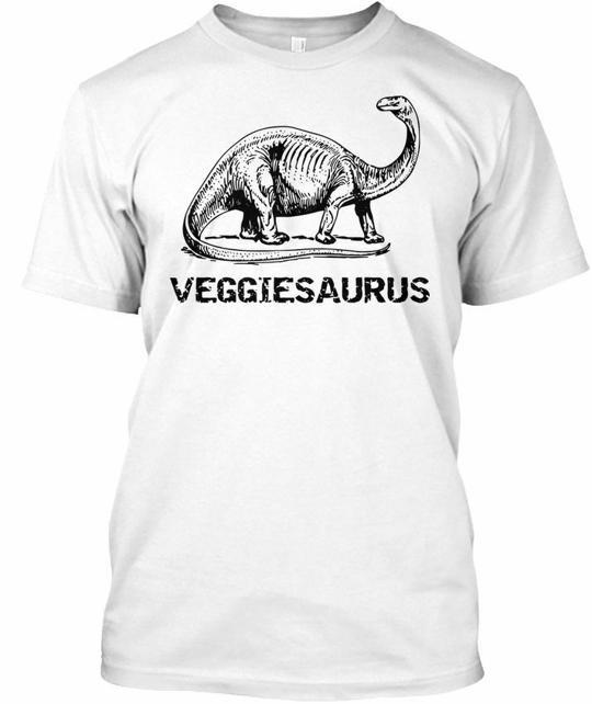 Veggiesaurus Vegetarian Vegan Dinsoaur T-Shirt Made in the USA Size S to 5XL 4XL