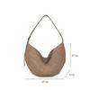 Women Faux Suede Crescent Shoulder Bag Trend Vintage Large Capacity Crossbody Bag Versatile Casual Daily Wear Minimalist Handbag