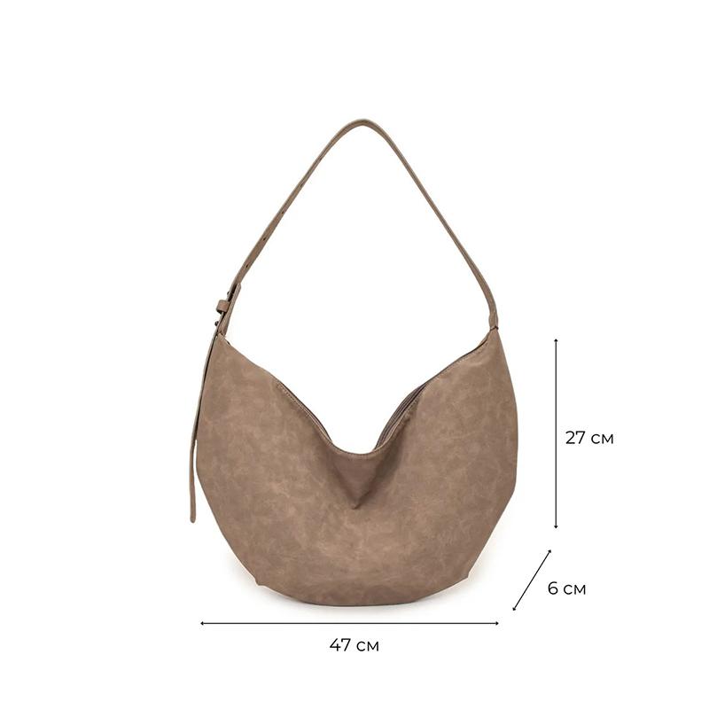 Women Faux Suede Crescent Shoulder Bag Trend Vintage Large Capacity Crossbody Bag Versatile Casual Daily Wear Minimalist Handbag
