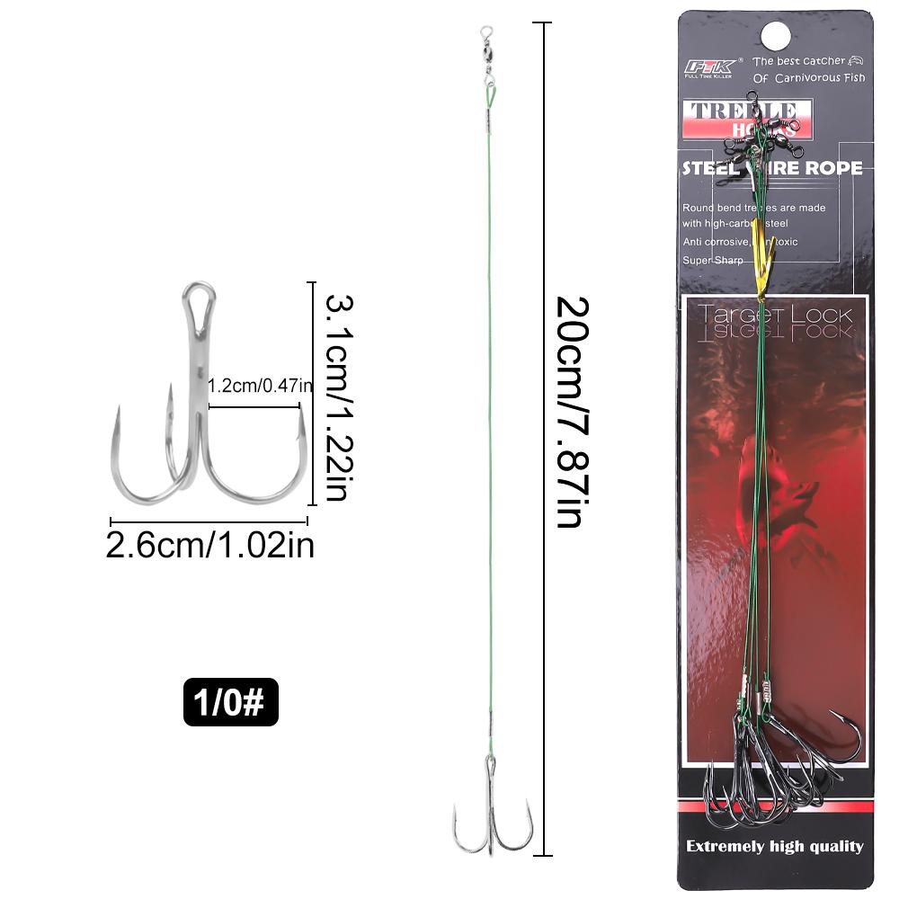 5/10pcs 15/20/25cm Anti-bite Steel Wire Leader Leashes For Fishing 50LB With Swivel Fishing Lure Accessories Pike Bass