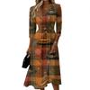 Women's Casual Three-Quarter Sleeve V-Neck Dress with Back Zipper for Everyday Wear