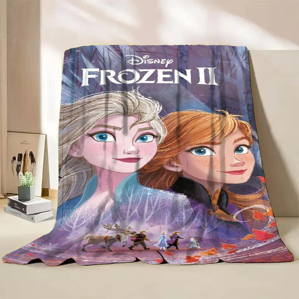 Disney Frozen Elsa Princess Childrens Adult Soft Flannel Blanket Fluffy Baby Plush for Bedroom Travel Office Cover Warm Blankets