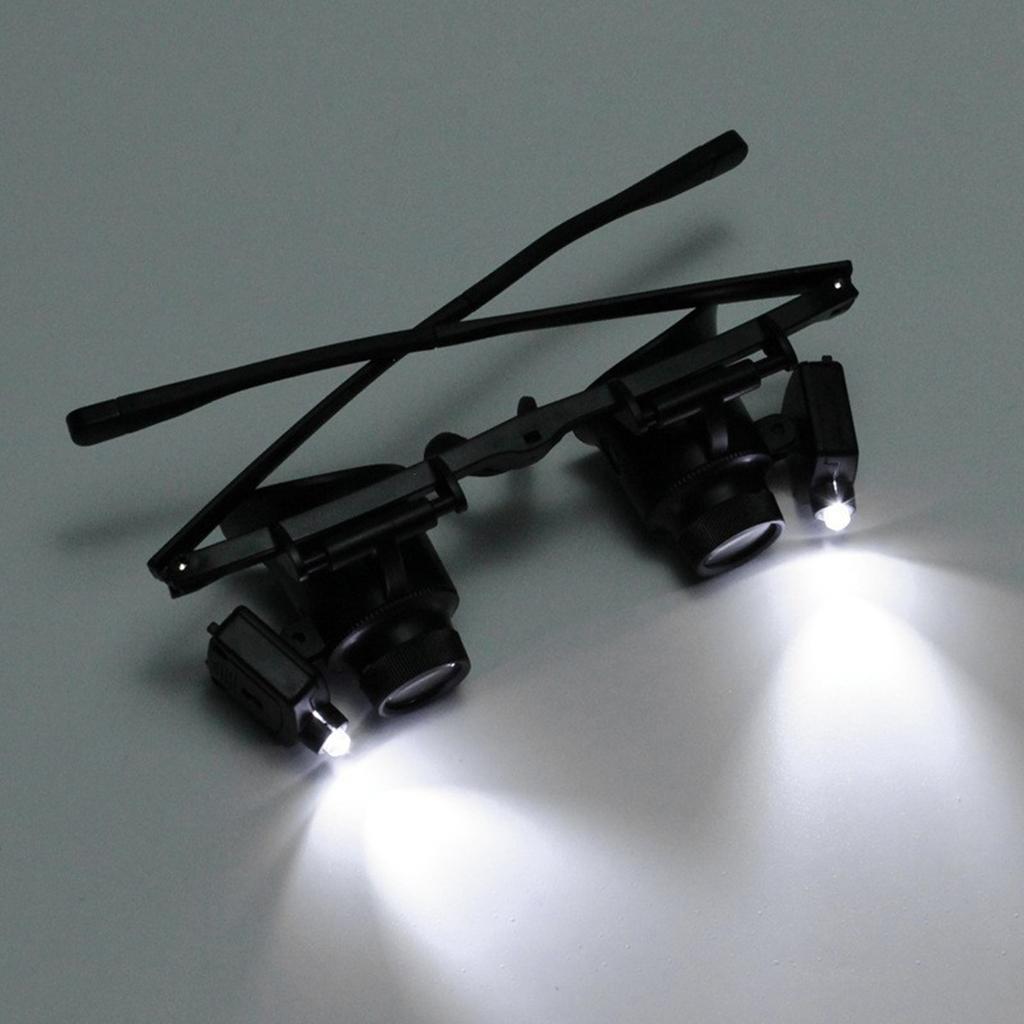 Lehký dalekohled pro opravu hodinek 25X binokulární brýle Lupa LED Light Jeweler Oprava hodinek Lupa