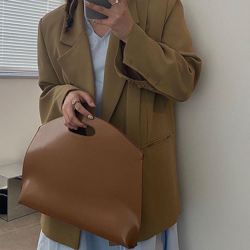 Yogodlns Women's Handbag New Large-capacity File Bag Fashionable Versatile Commuter Bag Leather Briefcase Envelope Clutch Bag